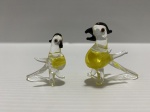 Miniatura de aves de vidro. Dimensões: 5,5 de comprimento a maior ave.