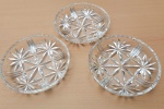 Terno de salva em cristal lapidado, diam. 14cm