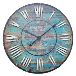Relógio circular em madeira e metal, descrito `Greenwich` máquina a pilha, não testado. Diam. 60cm