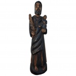 Escultório do imaginário católico em madeira entalhada representando São Antonio, menino Jesus e na mão esquerda a palma. Med. Alt. 26cm