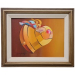 QUADRO - Gilmar Gonçalves - OST. Assinado e datado 2006, entitulado `ANJO SINO`. Med. Tela 30x40 cm e moldura 53x43 cm. Acompanha certificado de autenticidade, assinado pelo artista. 