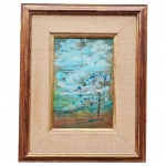 QUADRO - Holmes Neves - Óleo sobre eucatex representando paisagem, CIE. Med. Moldura 55x45 cm e tela 22x33 cm