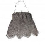 PRATA DE LEI - Antiga bolsa trançada em prata, necessita soldar uma bolinha do fecho, Med. 19x21, peso: 135gr