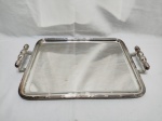 (6BL)Bandeja retangular com 2 alças em prata 90 Soppil modelo X