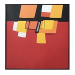 SILVIO OPPENHEIM - ACRÍLICA SOBRE TELA. Medidas: 100cm X 100cm. Obs: Com Moldura.