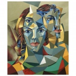 HENRI CARRIÈRES - ACRÍLICA SOBRE TELA. Medidas: 40cm X 50cm. Obs: Sem Moldura.