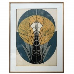 HANNAH BRANDT/ 1978- XILOGRAVURA P.A . Medidas: 65cm X 84cm. Obs: Com Moldura.