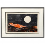 HANNAH BRANDT/1971- XILOGRAVURA P.E . Medidas: 73cm X 54cm. Obs: Com Moldura.