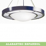 PENDENTE EM ALABASTRO ESPANHOL PARA 8 lâmpadas E27 60W. FOTO RELATIVA AO MODELO DO LUSTRE PODENDO HAVER  VARIAÇÕES EM SUA COR POR SER UMA PEDRA  Medidas:  Altura 75cm e Diâmetro 80cm.