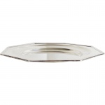 SOPPIL - TRAVESSA EM METAL ESPESSURADO A PRATA EM FORMATO OITAVADO. Medidas: Largura 38cm e Comprimento 38cm.Obs Em perfeito estado de conservação