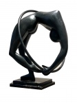 ALFREDO CESHIATTI - ESCULTURA EM BRONZE E MÁRMORE. Medidas: 51cm x 59cm.