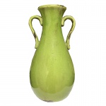 ETHNIX -Vaso em cerâmica vietnamita original na tonalidade verde . Medidas: Altura 34cm e Diâmetro 15cm.