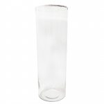 Vaso em vidro translucido . Medidas: Altura 33cm e Diâmetro 11cm.