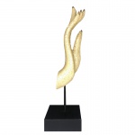 ETNA - Escultura em madeira e metal representando uma "Mão". Medidas: Altura 37cm, Largura 10cm e Comprimento 10cm.