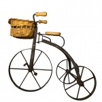 ETHNIX - Miniatura de bicicleta em metal e vime. Medidas: Altura 25cm, Largura 14cm e Comprimento 31cm.