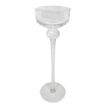 ETHNIX - Castiçal em vidro. Medidas: Altura 30cm e Diâmetro 10cm.