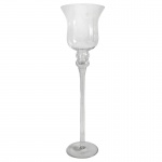 ETHNIX - Castiçal em vidro. Medidas: Altura 45cm e Diâmetro 13cm.