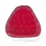 Floreira em Cristal estilo murano na tonalidade vermelha. Medidas: Altura 19cm e Diâmetro 18cm