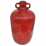 Vaso em vidro na tonalidade vermelha. Medidas: Altura 32cm e Diâmetro 16cm.