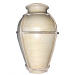 ETHNIX- Vaso em Cerâmica e detalhes em vime. Medidas: Altura 56cm e Diâmetro 35cm.