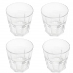 HERING - Lote com 4 copos para whisky em cristal. Medidas: Altura 9cm e Diâmetro 8cm.