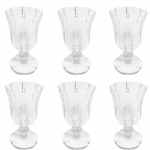 BON GOURMET- Lote com 6 taças para vinho em vidro. Medidas: Altura 16cm e Diâmetro 9cm.