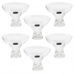 BOHEMIA - Lote com 6 taças para sorvete em cristal. Medidas: Altura 10cm e Diâmetro 12cm.
