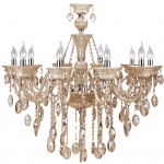 LUSTRE EM CRISTAL NUDEPARA 10 lâmpadas E14 40W. PEÇA NOVA. Medidas: Altura 78cm Diâmetro 80cm.