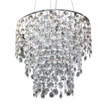 LUSTRE EM CRISTAL TRANSLÚCIDO PARA 6 lâmpadas G9 40W. PEÇA NOVA. Medidas: Altura 55cm e Diâmetro 60cm.