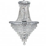 LUSTRE EM CRISTAL TRANSLÚCIDO PARA 8 lâmpadas E14 40W. PEÇA NOVA. Medida: Altura 62cm e Diâmetro 45cm.