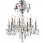 LUSTRE PARA CRISTAL TRANSLÚCIDO PARA 12 lâmpadas E14 40W. PEÇA NOVA Medidas: Altura 79cm. e Diâmetro 70cm.