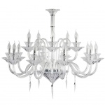 LUSTRE EM CRISTAL TRANSLÚCIDO PARA 15 lâmpadas E14 40W. PEÇA NOVA. Medidas: Altura 80cm  e Diâmetro 95cm.