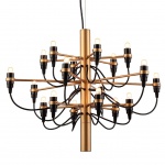LUSTRE EM METAL DOURADO PARA 18 lâmpadas E14 40W. PEÇA NOVA. Medidas: Altura 45cm e Diâmetro 60cm.