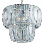 PENDENTE EM CRISTAL TRANSLÚCIDO PARA 4 lâmpadas G9 40W. PEÇA NOVA. Medidas: Altura 57cm e Diâmetro 60cm