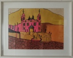 JOSÉ ROBERTO GUILAR / 1969- Assinatura no canto inferior direito Guache sobre papel Tema "Igrejas mineiras"  ******Com certificado de autenticidade****** Medidas 48cm X 63cm