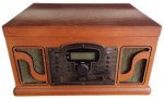 Aparelho de som vintage, com  bluetooth, vinil, rádio, CD e fita cassete. Obs: Retirada pelo comprador. Medidas: 24 cm de altura, 33 cm de largura e 43 cm de comprimento.