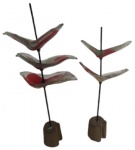 MGF STELINI - Escultura em vidro artístico com base em bronze. Medidas: 42 cm de altura, 8 cm de largura e 16 cm de comprimento.