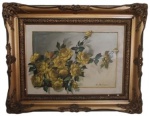 C. BOLOGNESI - "Rosas" - o.s.t - a.c.i.d - moldura com desgaste - retirada por conta do comprador - medidas da obra 50 x 70 cm - medidas da moldura 75 x 95 cm.