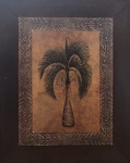 Quadro decorativo com moldura em madeira. Medida final> 64 x 82 cm.