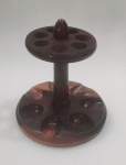 Porta cachimbos circular em jacarandá.  Alt.15cm  Diâmetro sup.9cm  Diâmetro inf.15cm   1970.
