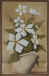 Quadro decorativo, óleo sobre tela, assinatura no canto inferior direito, assinatura não identificada. Medidas: 83 x 53 cm.