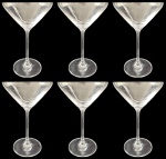 BORNIOLI ROCCO - Lote com 6 taças em cristal para Martini. Medidas: 19 cm de altura e 12 cm de diâmetro.
