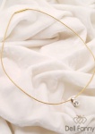 Gargantilha em ouro amarelo 18k 38cm c/ ping ponto de luz em ouro branco 0,050 pts - peso 7,8g