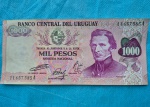 Cédula 1000 Pesos Uruguai Soberba Flor