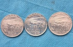 Lote 3 Moedas Prata 1936, 37 e 38 Série Completa Santos Dumont Soberba Flor