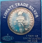 Medalha USA Prata 31,2gr Centenário 1886/1986 Flor de Cunho