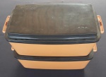 Prato térmico 2 em 1 preto / Marrom 29 cm x 21 cm
