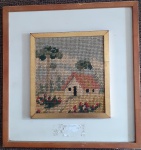 Quadro decorativo em crochê 30 x 29 cm