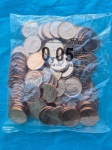 Sache 100 Moedas de 5 Centavos 2019 com a Letra A Flor de Cunho