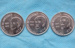 Lote 3 Moedas 100 Cruzados Comemorativa Centenário da Abolição Pai, Mãe e Filho Flor de Cunho
